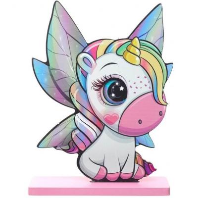 8455 decoration centre de table licorne en bois