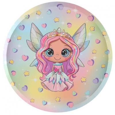 8457 assiette fee multicolore fete anniversaire enfant