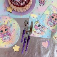 8458 decoration gobelet licorne carton fete anniversaire multicolore enfant