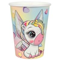 8458 gobelet licorne carton fete anniversaire multicolore enfant