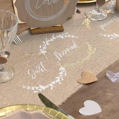 1 Chemin de table coton Just Married 28cm x 3m REF/8484 Décoration mariage nature Champêtre...