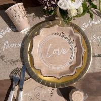 8493 decoration serviette de table papier naturel champetre mr mrs coeur mariage