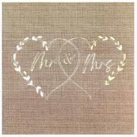 8493 serviette de table papier naturel champetre mr et mrs coeur mariage