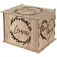 8495 tirelire urne mariage love bois naturel mr et mrs