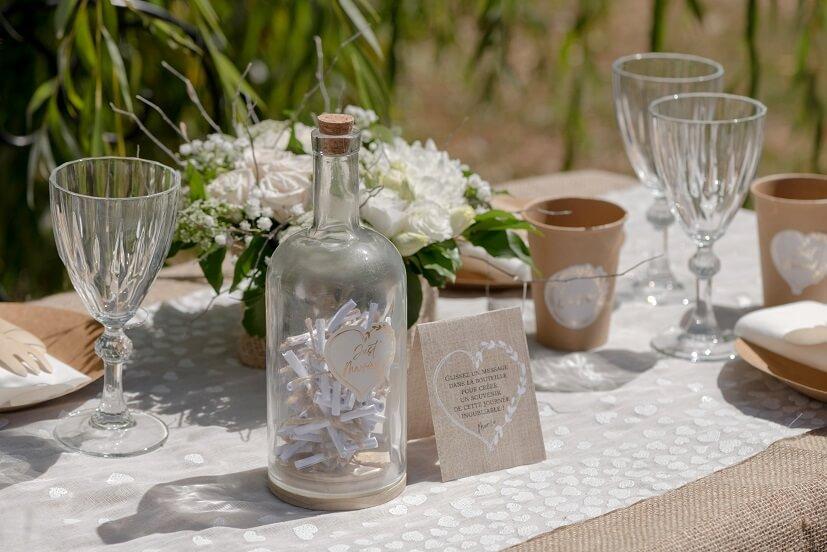 8508 decoration animation bouteille a voeux mariage coeur