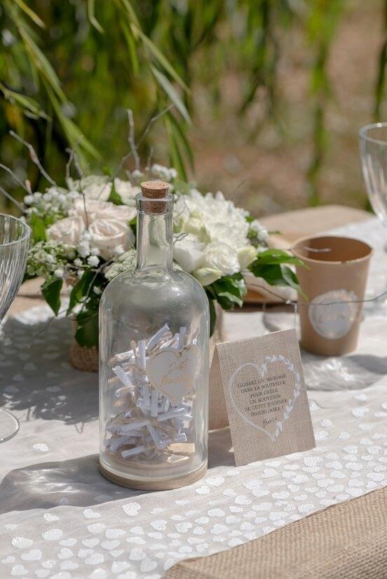 8508 decoration bouteille a voeux mariage coeur