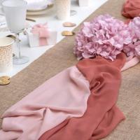 8514 decoration chemin de table crepe rose poudre