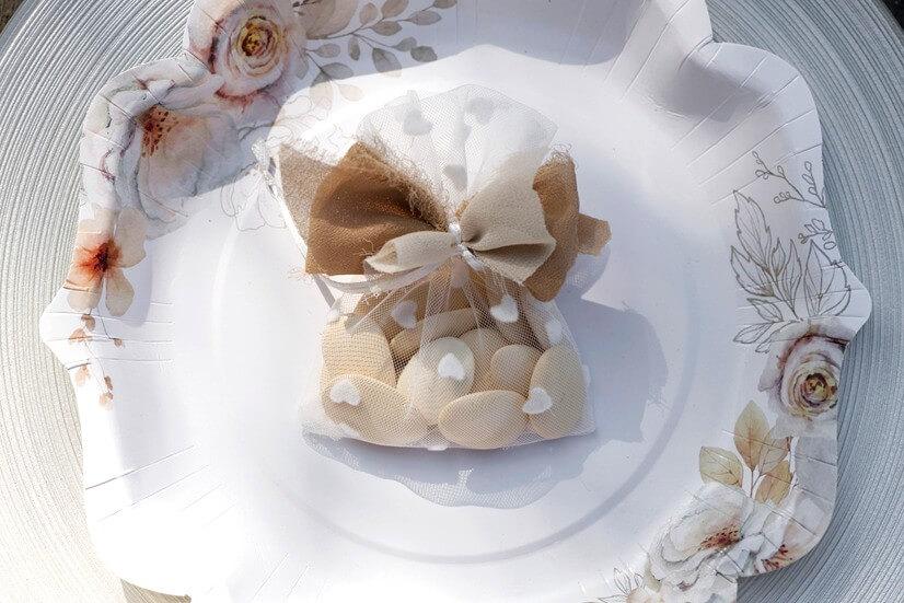 8515 confection de dragee mariage ruban ivoire