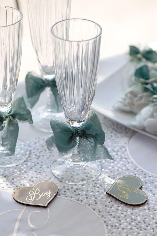 8515 decoration bobine ruban vert eucalyptus crepe