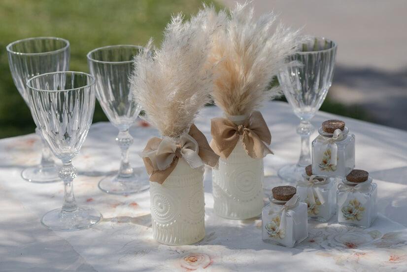 8515 decoration ruban naturel crepe marron