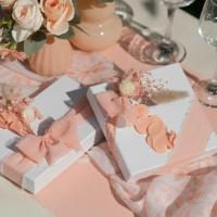 8515 decoration ruban peche crepe