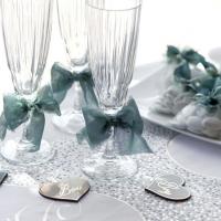 8515 decoration ruban vert eucalyptus crepe