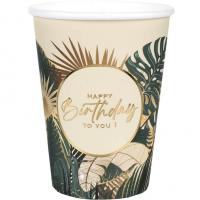 8533 gobelet carton anniversaire happy birthday jungle chic