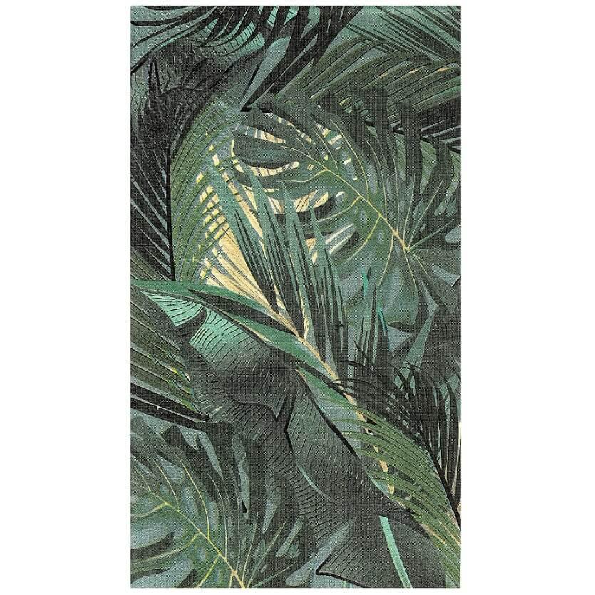 Carte de remerciement JUNGLE avec feuilles et fleurs tropicales