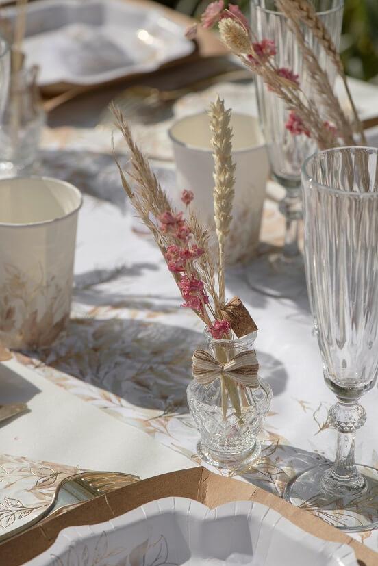 8540 decoration confection de dragee noeud en cordelette nature champetre