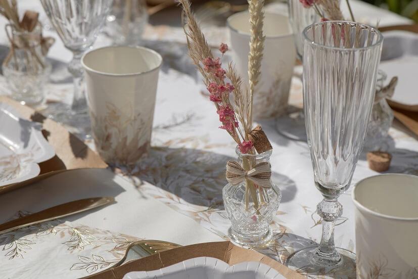 8540 decoration de verre noeud en cordelette nature champetre