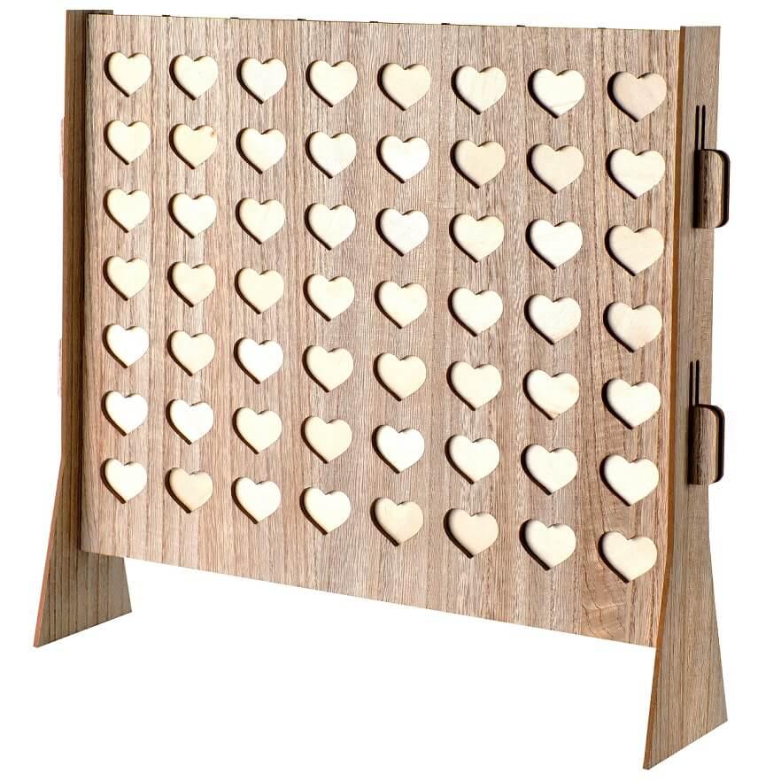 8543 decoration cadre a voeux coeur mariage en bois