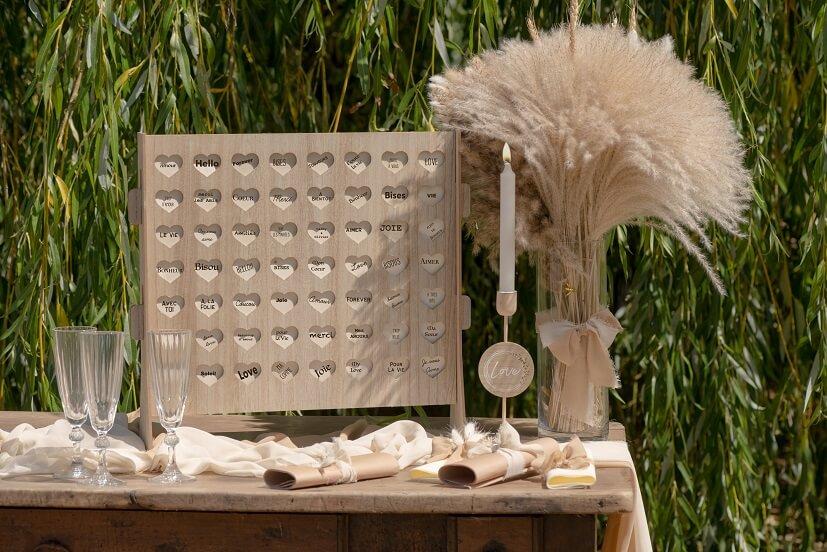 8543 decoration cadre a voeux coeur mariage