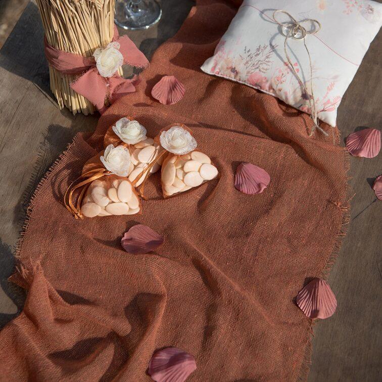 Location serviettes de table rose pâle (tissu aspect coton) // JOLI JOUR //