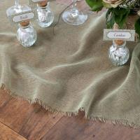 8553 decoration chemin de table coton vert olive sauge