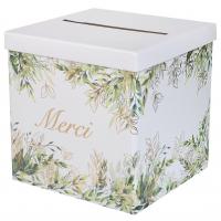 8556 tirelire urne feuillage vert nature champetre merci