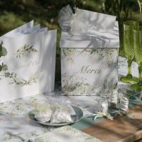 8556 tirelire urne merci feuillage vert nature champetre