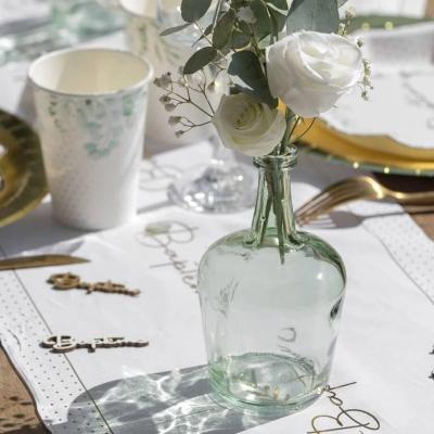 8560 vase dame jeanne decoratif en verre vert eucalyptus