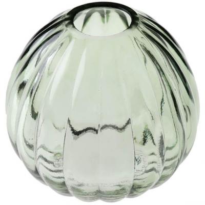 8561 vase decoratif boule en verre vert eucalyptus
