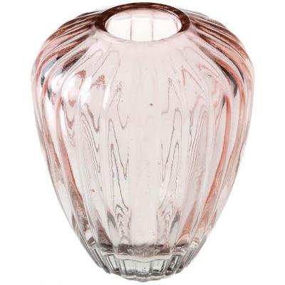 8562 vase decoratif en verre ovale rose