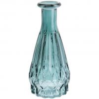 8564 vase diamant bleu canard en verre