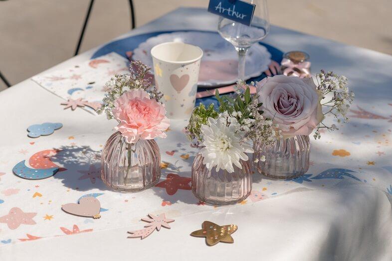 8567 decoration vase rose rond en verre