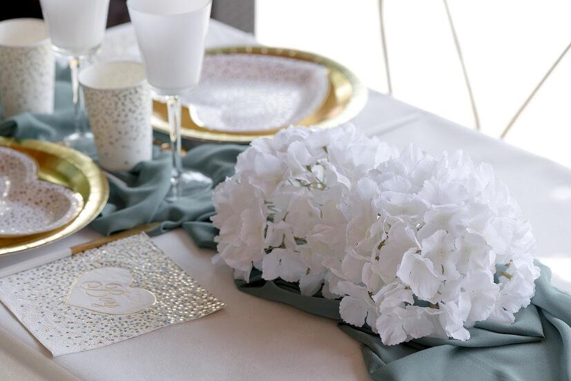 8568 decoration fleur hortensia artificielle blanche