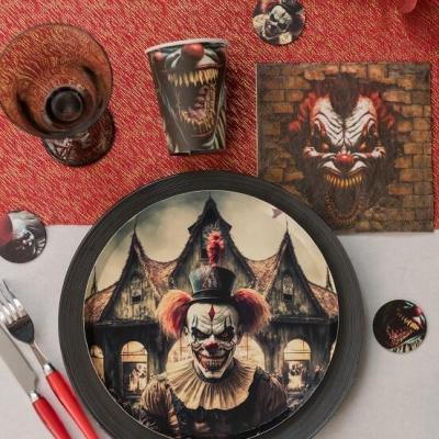 8593 decoration halloween serviette de table clown tueur