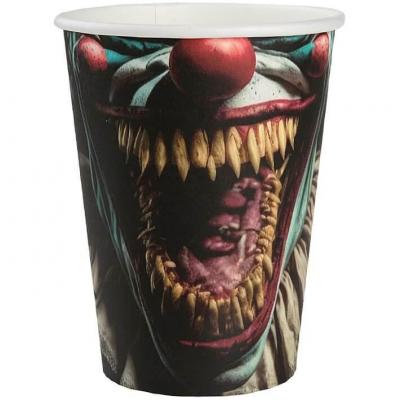 10 Gobelets en carton: clown tueur 27cl REF/8594 (Décoration Halloween)