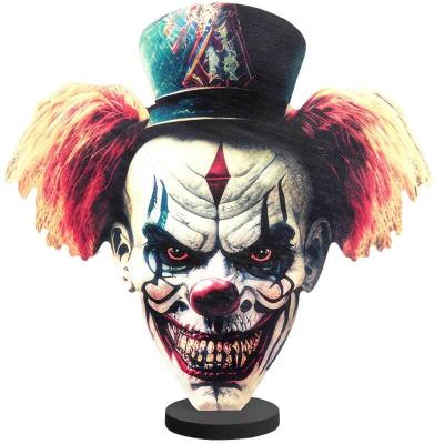 1 Centre de table en bois: clown tueur 19 x 20cm REF/8597 (Décoration Halloween)