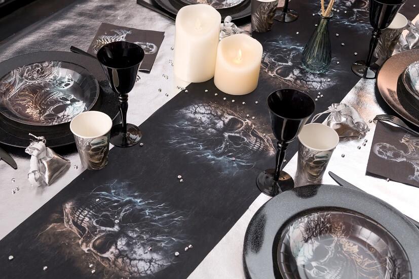 8598 decoration chemin de table halloween crane hante