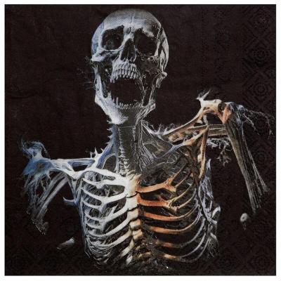 8599 serviette de table papier halloween squelette