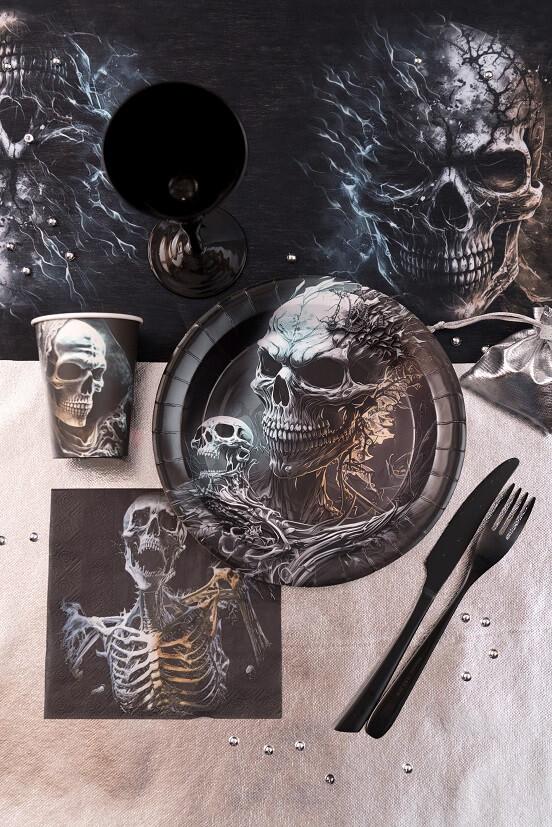 8600 decoration halloween assiette ronde carton crane hante