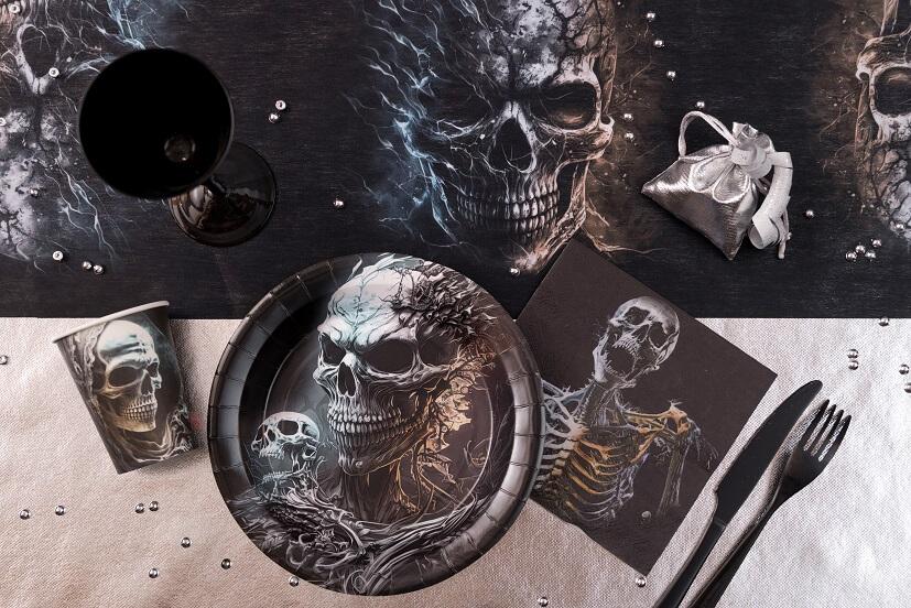 8600 decoration halloween assiette ronde carton crane