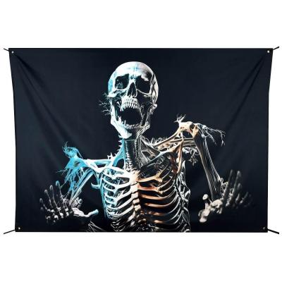 8602 decoration halloween toile de fond photo squelette