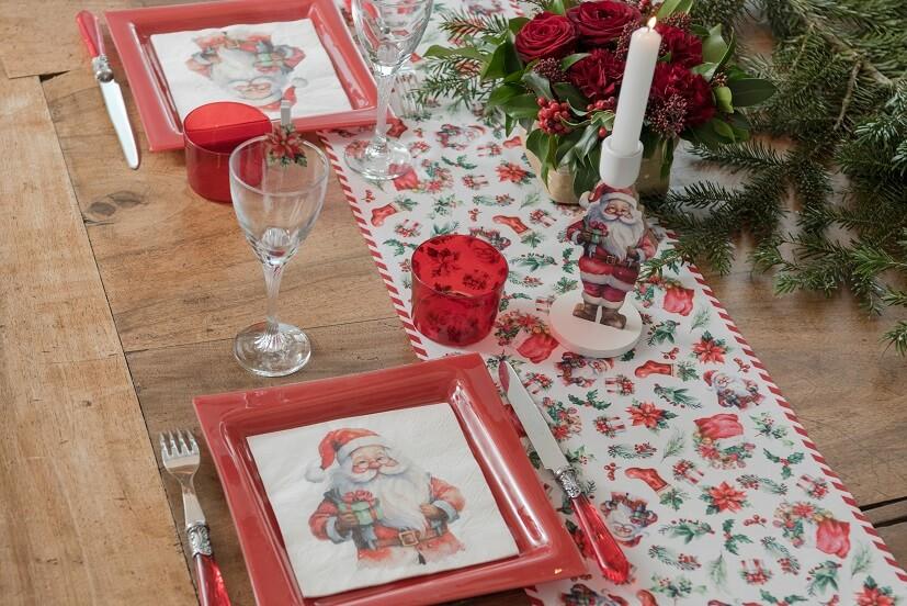 8650 serviette de table en papier 3 plis pere noel