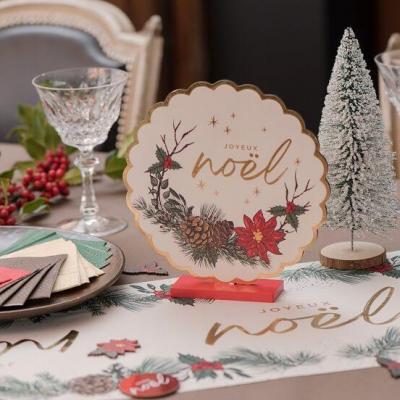 8680 centre de table decoratif en bois joyeux noel des sous bois