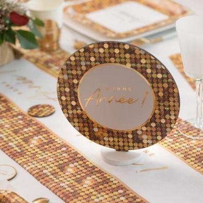 8686 centre de table decoratif en bois bonne annee disco