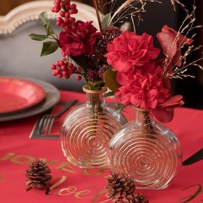 8715 vase spirale dore transparent
