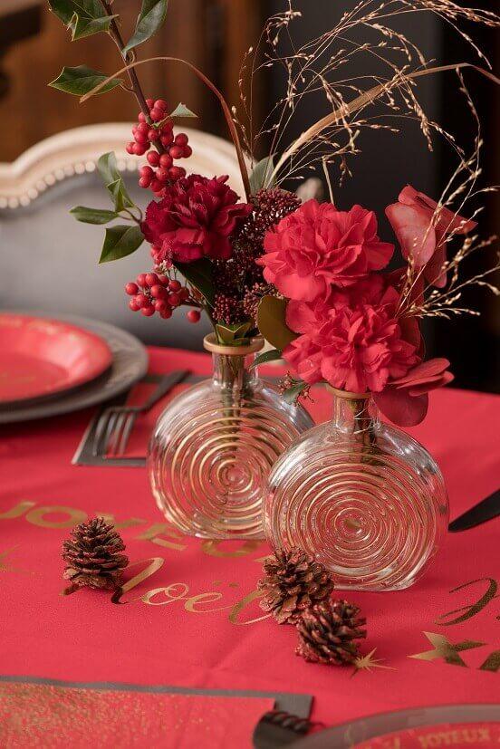 8715 decoration florale vase spirale dore transparent