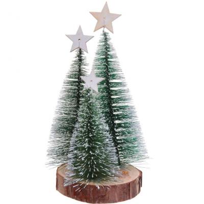 8736 decoration centre de table sapin de noel vert et blanc