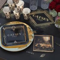 8740 chemin de table noir et dore or gatsby party