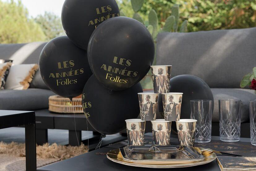 8746 decoration ballon latex noir charleston gatsby party
