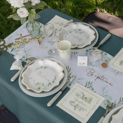 8760 rouleau chemin de table bapteme vegetal nature champetre
