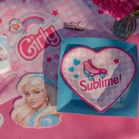 8772 decoration chemin de table fete anniversaire poupee girly rose